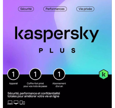 Antivirus Kaspersky Plus, Licence 1 an - 1 poste