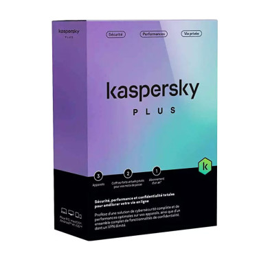 Antivirus Kaspersky Plus, Licence 1an - 3postes