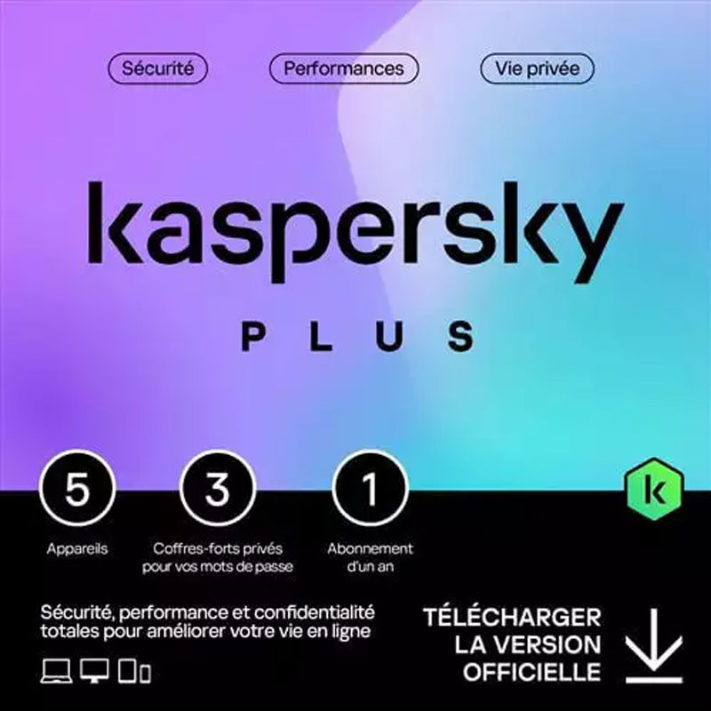 Antivirus Kaspersky Plus, 5 postes, Licence 1an