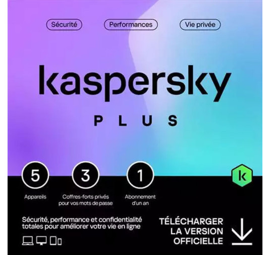 Antivirus Kaspersky Plus, 5 postes, Licence 1an