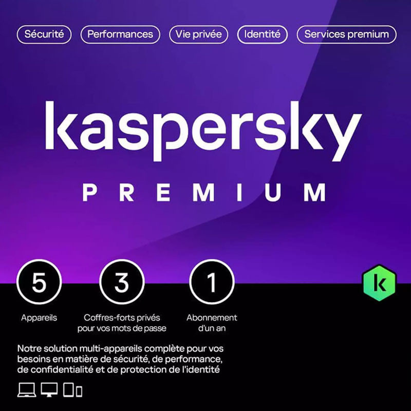 Antivirus Kaspersky Protection Premium, 5 postes, Licence 1an Antivirus Kaspersky Protection Premium, 5 postes, Licence 1an