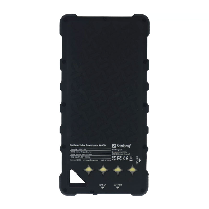 Powerbank Sandberg Outdoor Solar 16000 - Black