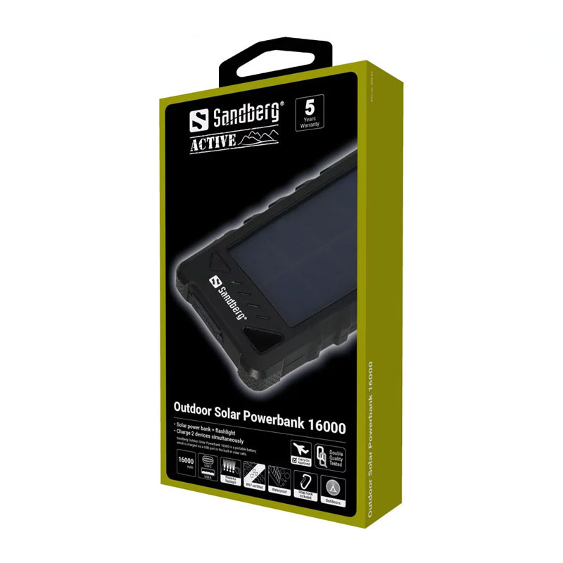 Powerbank Sandberg Outdoor Solar 16000 - Black