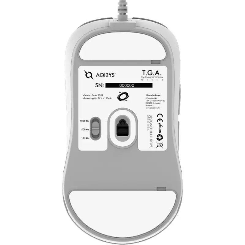 SOURIS GAMER AQIRYS TGA W, RGB, Filaire, White