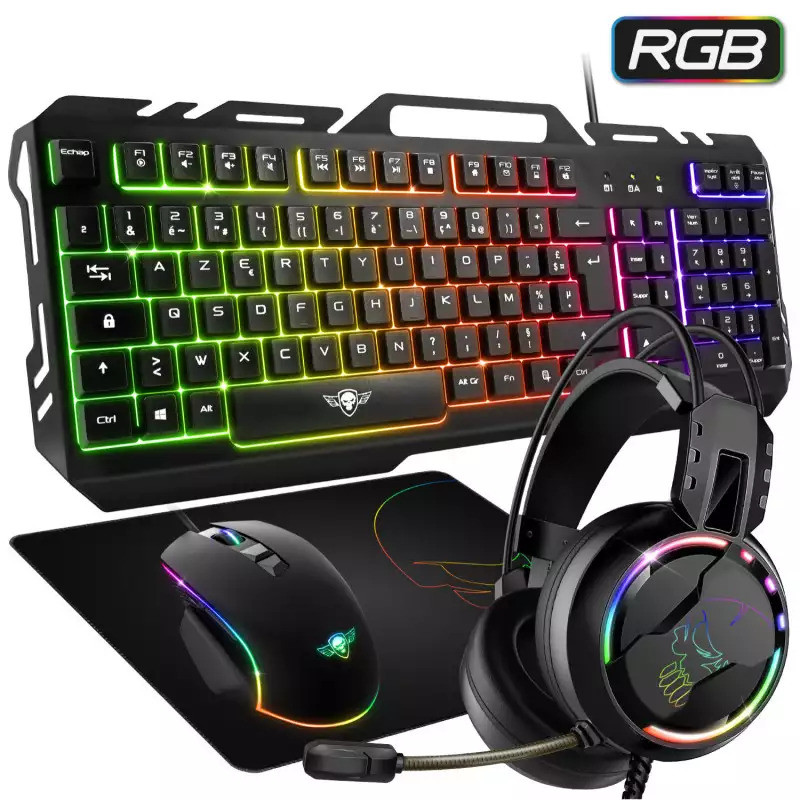 PACK Gamer SOG PRO-MKH5: Clavier, Casque, Souris et Tapis PACK Gamer SOG PRO-MKH5: Clavier, Casque, Souris et Tapis