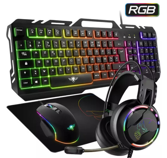 PACK Gamer SOG PRO-MKH5: Clavier, Casque, Souris et Tapis