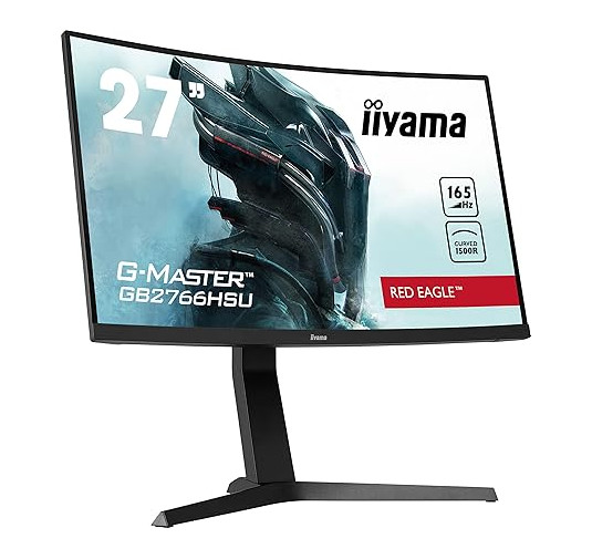 iiyama Ecran 27" G-Master Red Eagle GB2766HSU-B1, VA Curved, FHD@165Hz, FreeSync, Pied réglable, 1ms, Haut-parleurs, Black Tuner