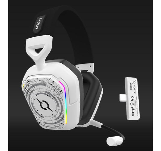 Casque Micro Gamer AQIRYS ALNAIR, RGB, Double Mode, White