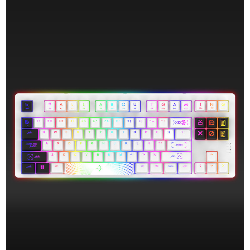 CLAVIER MÉCANIQUE AQIRYS ALUDRA TKL, RGB, 100% ANTI-GHOSTING, WHITE