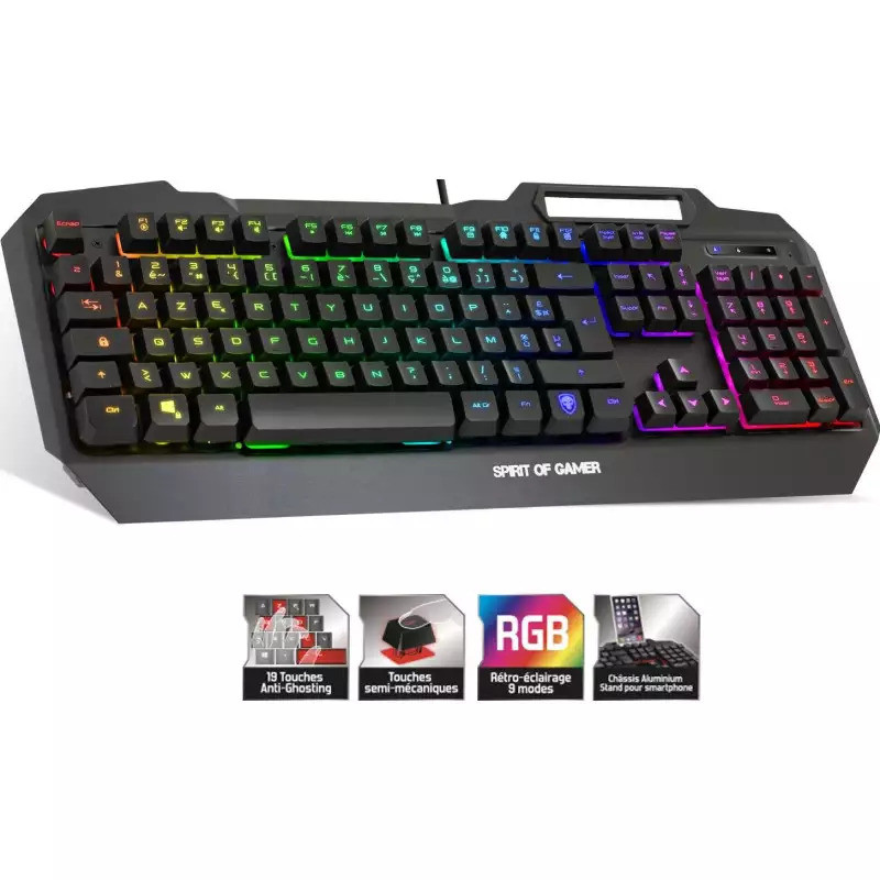 Clavier Semi-Mecanique LED RGB - SOG ELITE-K40