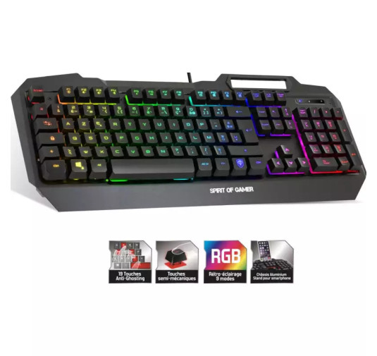 Clavier Semi-Mecanique LED RGB - SOG ELITE-K40
