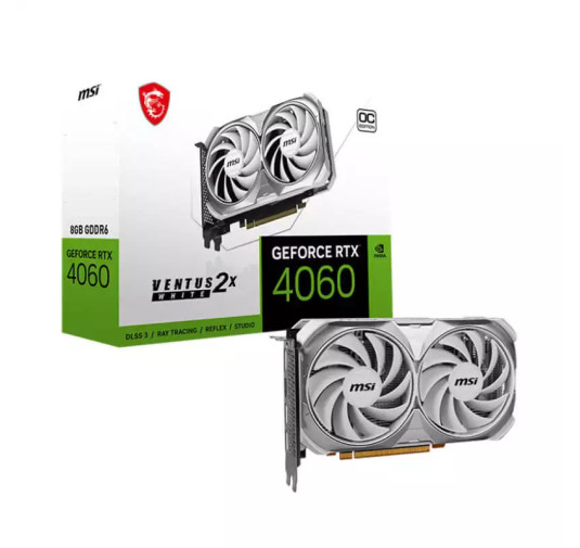 Carte graphique MSI GeForce RTX 4060 Ventus 2X White OC -8G GDDR6
