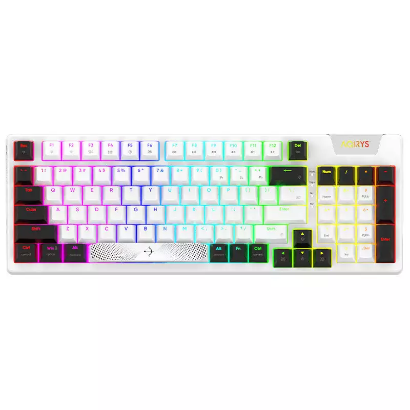 CLAVIER MÉCANIQUE AQIRYS ADARA, RGB AVEC ANTI-GHOSTING, WHITE &BLACK CLAVIER MÉCANIQUE AQIRYS ADARA, RGB AVEC ANTI-GHOSTING, WHITE &BLACK
