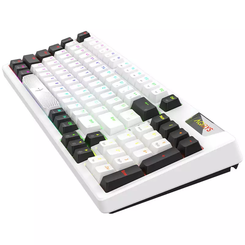 CLAVIER MÉCANIQUE AQIRYS ADARA, RGB AVEC ANTI-GHOSTING, WHITE &BLACK CLAVIER MÉCANIQUE AQIRYS ADARA, RGB AVEC ANTI-GHOSTING, WHITE &BLACK