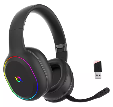 Casque Micro GAMER AQIRYS LYRA, Double (sans fil + filaire), RGB, Black