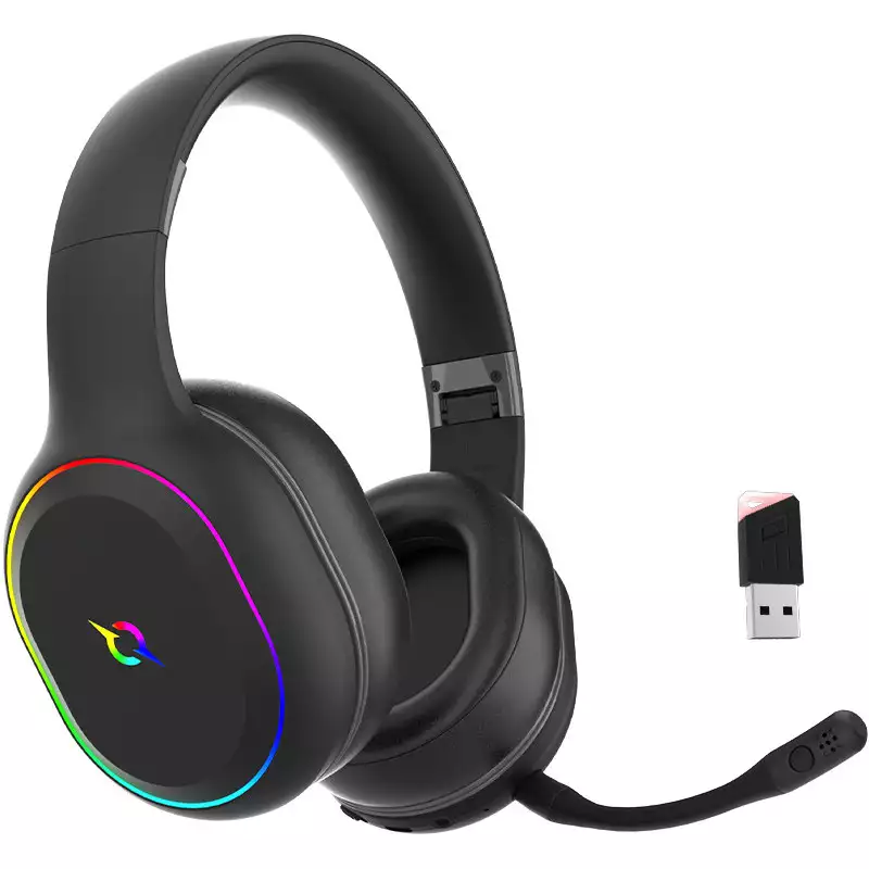 Casque Micro GAMER AQIRYS LYRA, Double (sans fil + filaire), RGB, Black