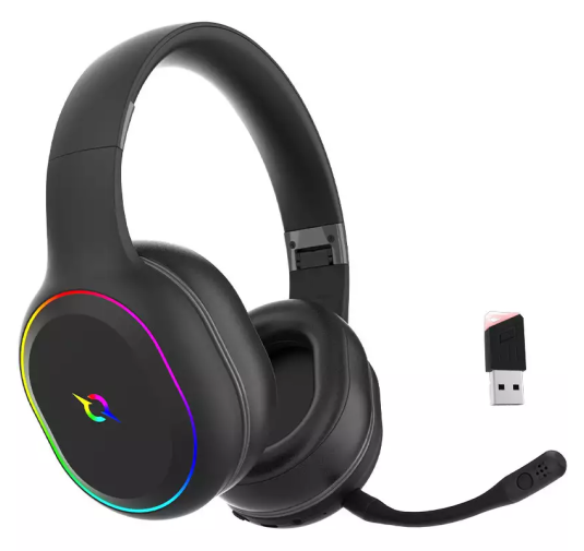 Casque Micro GAMER AQIRYS LYRA, Double (sans fil + filaire), RGB, Black