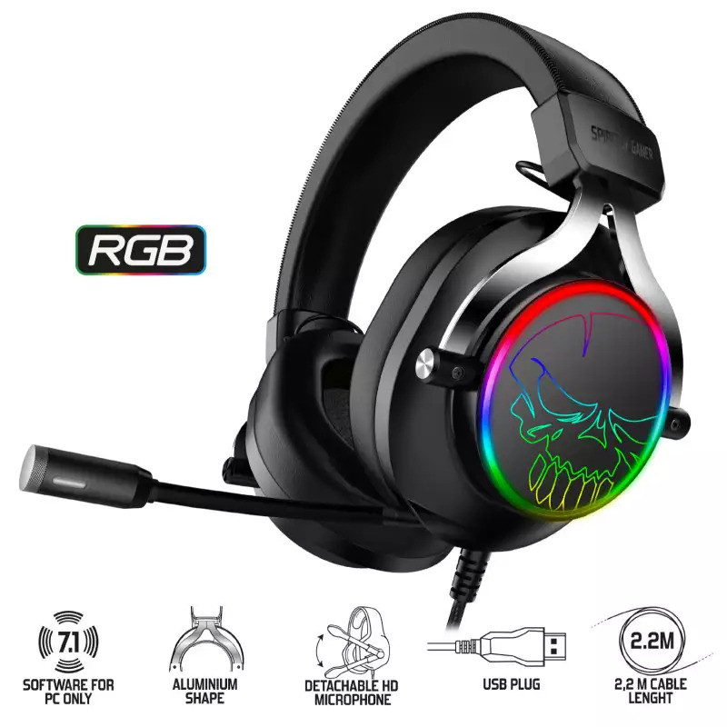 Casque Gamer SOG XPERT H600 RGB VIRTUEL 7.1 - Noir