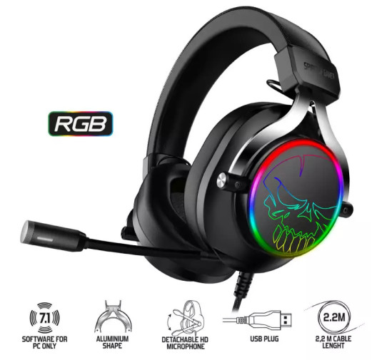 Casque Gamer SOG XPERT H600 RGB VIRTUEL 7.1 - Noir