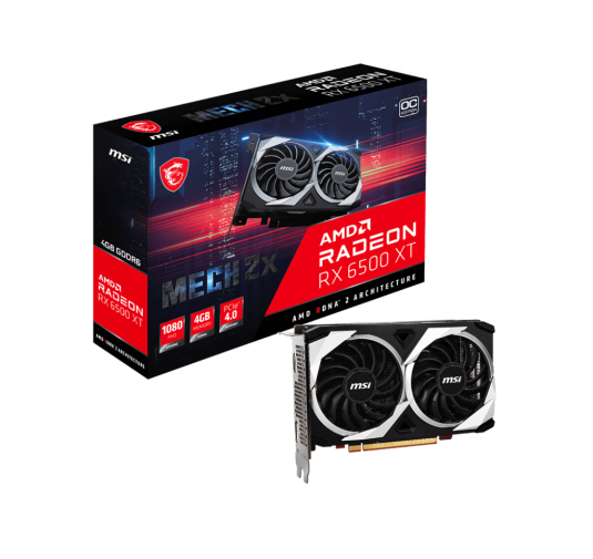 CARTE GRAPHIQUE MSI RADEON RX6500XT MECH 2X 4G OC