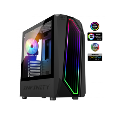 Boîtier PC Gamer SPIRIT OF GAMER Infinity Artic ARGB - Noir