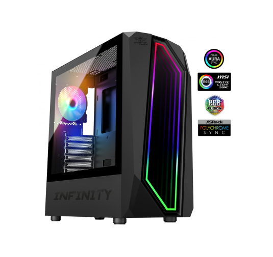 Boîtier PC Gamer SPIRIT OF GAMER Infinity Artic ARGB - Noir