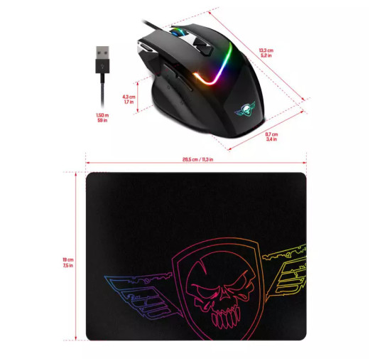 Pack Souris Gamer PRO-M3 RGB Tapis souris