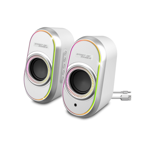 Haut-Parleurs Spirit of Gamer Fanatic 500 RGB 2.0 PC USB BLUETOOTH White