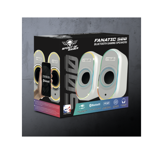 Haut-Parleurs Spirit of Gamer Fanatic 500 RGB 2.0 PC USB BLUETOOTH White