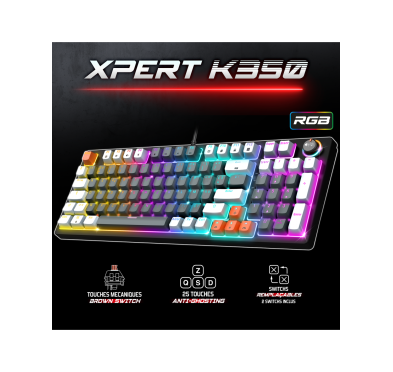 Spirit of Gamer CLAVIER XPERT -K350 MECA TKL RGB USB (Noir)