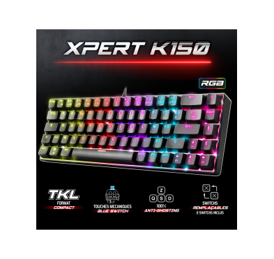 Spirit of Gamer CLAVIER XPERT Xpert-K150 TKL RGB (Noir)