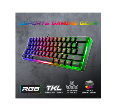 Spirit of Gamer CLAVIER PRO K2 TKL RGB USB (Noir)