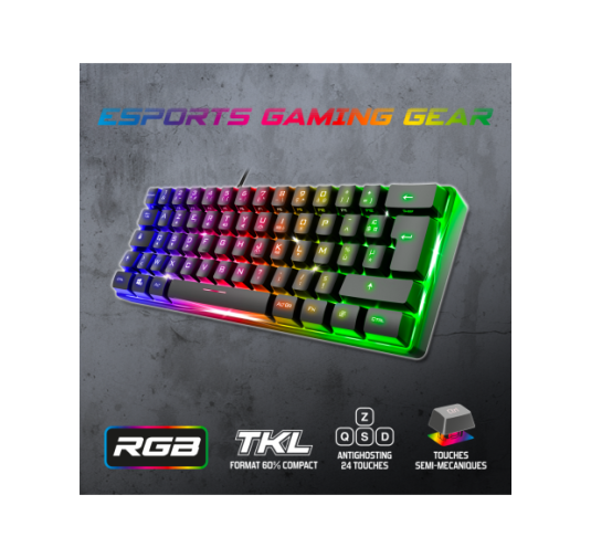 Spirit of Gamer CLAVIER PRO K2 TKL RGB USB (Noir)