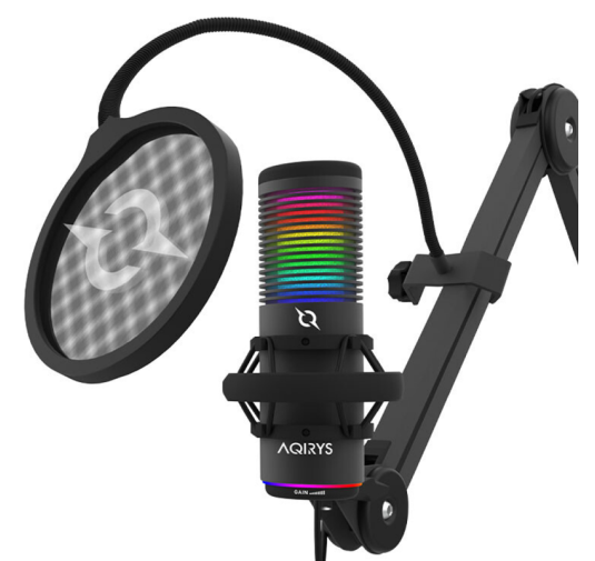 AQIRYS Microphone Double Condensateur USB GALILEO