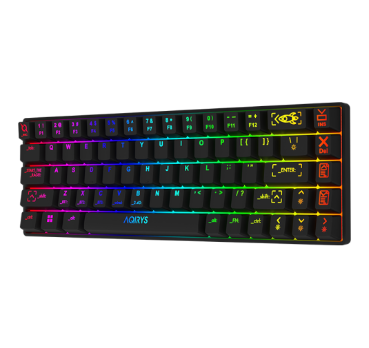 Clavier Mécanique AQIRYS MIRA, 100% Anti-ghosting, RGB, Noir