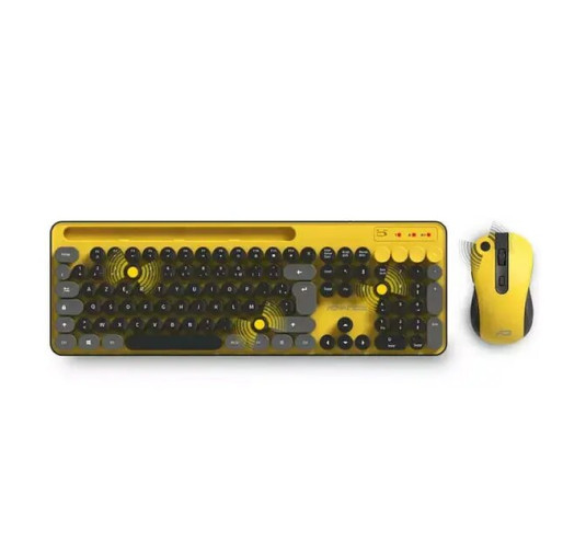 ADVANCE PEPS PACK CLAVIER SOURIS SANS FIL  JAUNE