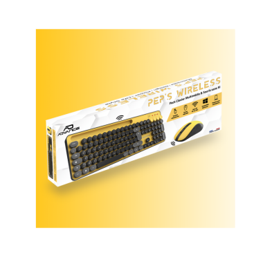 ADVANCE PEPS PACK CLAVIER SOURIS SANS FIL  JAUNE