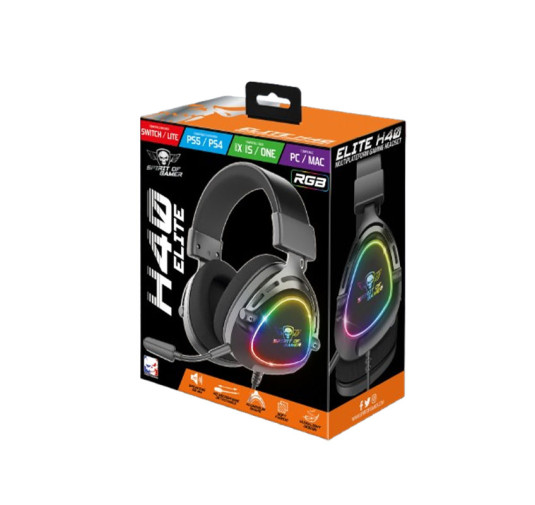 SPIRIT OF GAMER CASQUE ELITE H40 DARK RGB MULTIPLATFORME