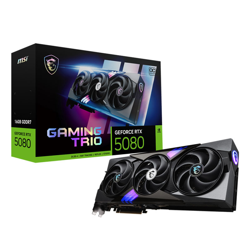 MSI CARTE GRAPHIQUE RTX 5080 16G GAMING TRIO OC MSI CARTE GRAPHIQUE RTX 5080 16G GAMING TRIO OC