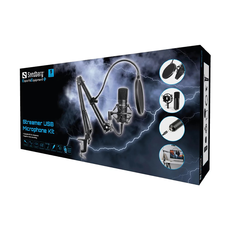 SANDBERG STREAMER USB MICROPHONE Kit SANDBERG STREAMER USB MICROPHONE Kit
