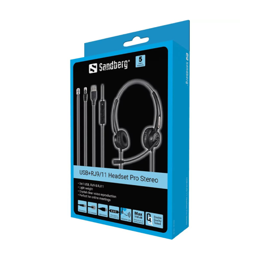 SANDBERG HEADSET PRO STEREO USB + RJ9/11