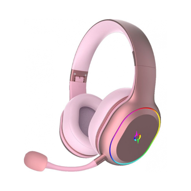 Casque Micro GAMER AQIRYS LYRA, Double (sans fil + filaire), RGB, Pink