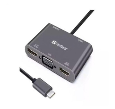 Sandberg Docking Station Usb-C (5 ports) - Gris
